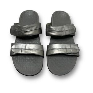 Vionic Women's Orthaheel Technology Women's Shore Slide, Pewter, 9 B(M) US